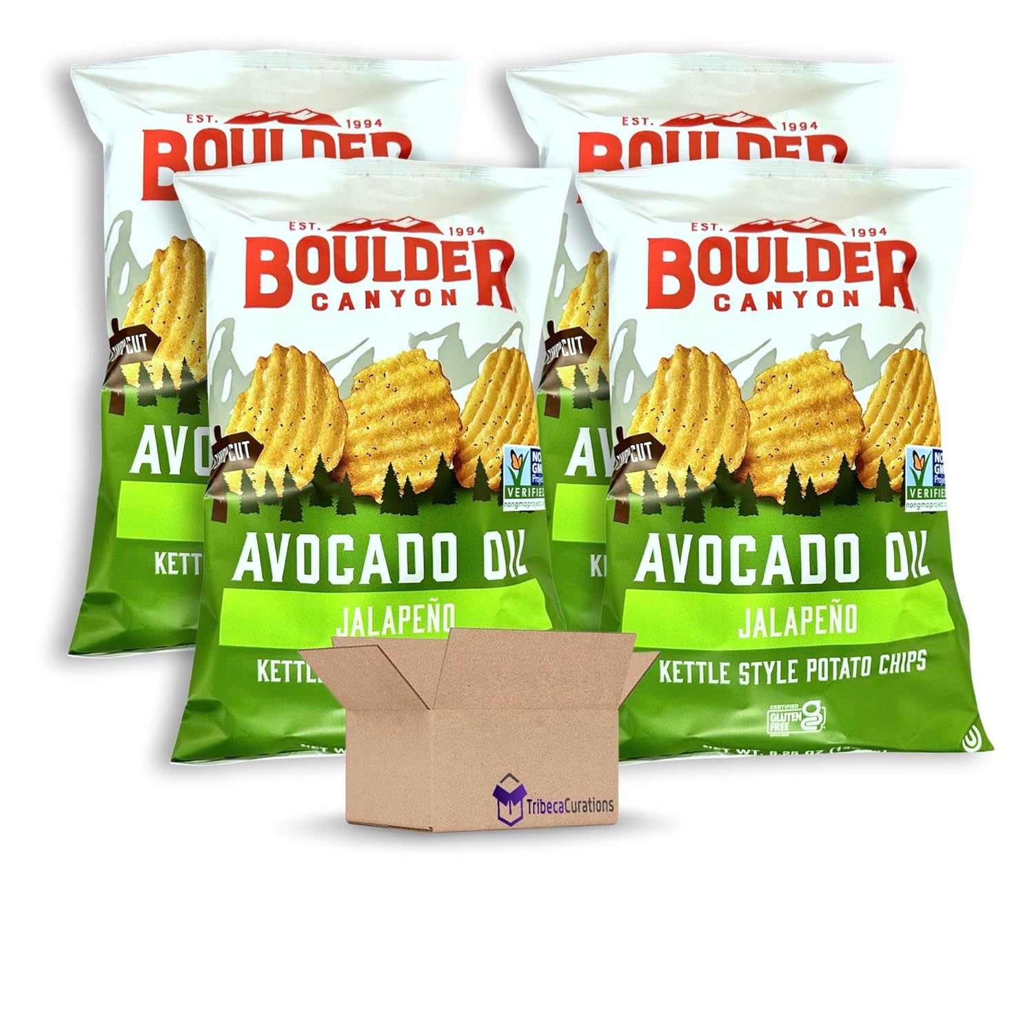 Avocado Oil Chips From Boulder Value Bundle Crinkle Cut, Value Pack, Gluten , NonGMO