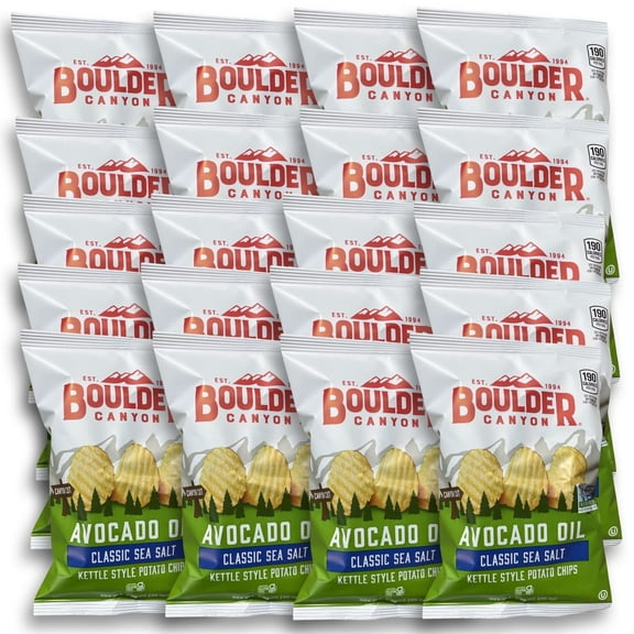 Boulder Canyon Single Serve Avocado Oil Chips, 1.25 oz |  20 Bags