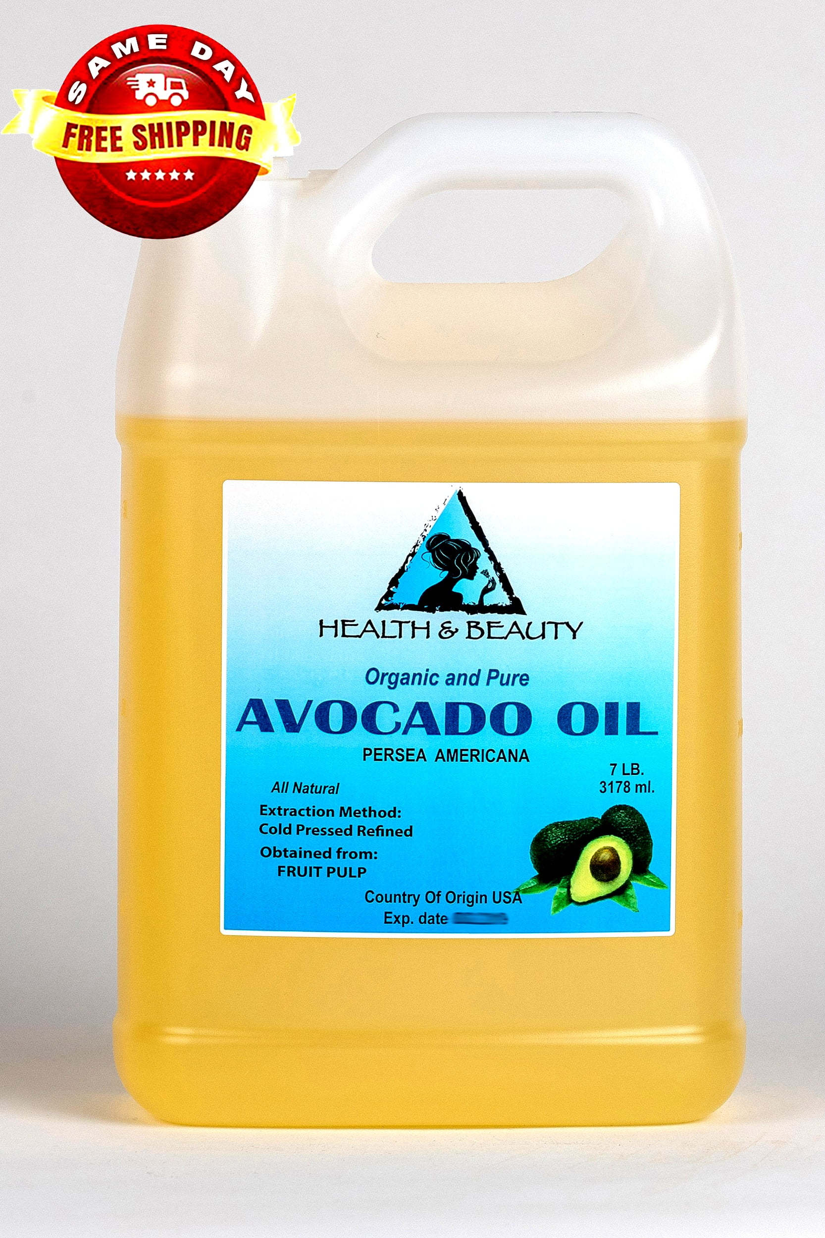 Avocado Oil Refined Organic Carrier Cold Pressed Fresh 100% Pure 7 Lb