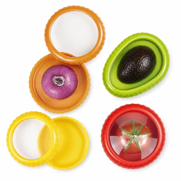 Avocado Saver & Onion Storage Set (4-Pack), Reusable Silicone Pods for Garlic, Tomato, Lemon & Fresh Food Preservation
