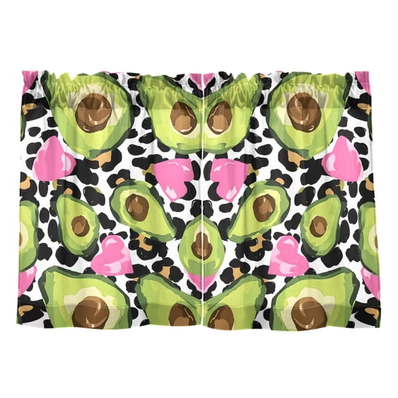 Avocado Pattern Tier Curtains Tier Kitchen Living Room Bedroom Balcony 2 Panels 27x24 Inch