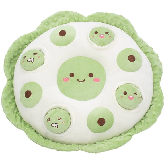 Avocado Plush Pillow with Smiley Faces, Soft Round Fruit Shaped Cushion with Detachable Mini Plush Toys, Decorative Sofa Bed Throw Pillow for Cozy Home Deco