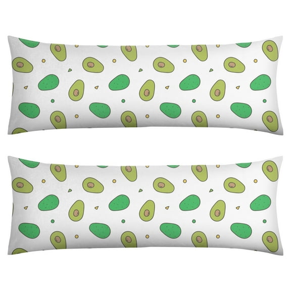 Avocado Print Body Pillow Cover 20x54 - Cute Kawaii Fruit Pattern Long Pillow Case with Invisible Zipper, Soft Breathable Full Body Pillow Protector for Sleeping, Maternity & Decor