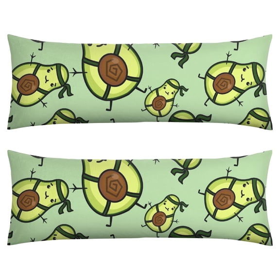 Avocado Print Body Pillow Cover 20x54 - Cute Kawaii Fruit Pattern Long Pillow Case with Invisible Zipper, Soft Breathable Full Body Pillow Protector for Sleeping, Maternity & Decor