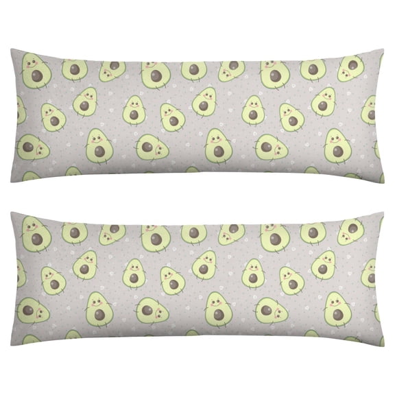 Avocado Print Body Pillow Cover 20x54 - Cute Kawaii Fruit Pattern Long Pillow Case with Invisible Zipper, Soft Breathable Full Body Pillow Protector for Sleeping, Maternity & Decor