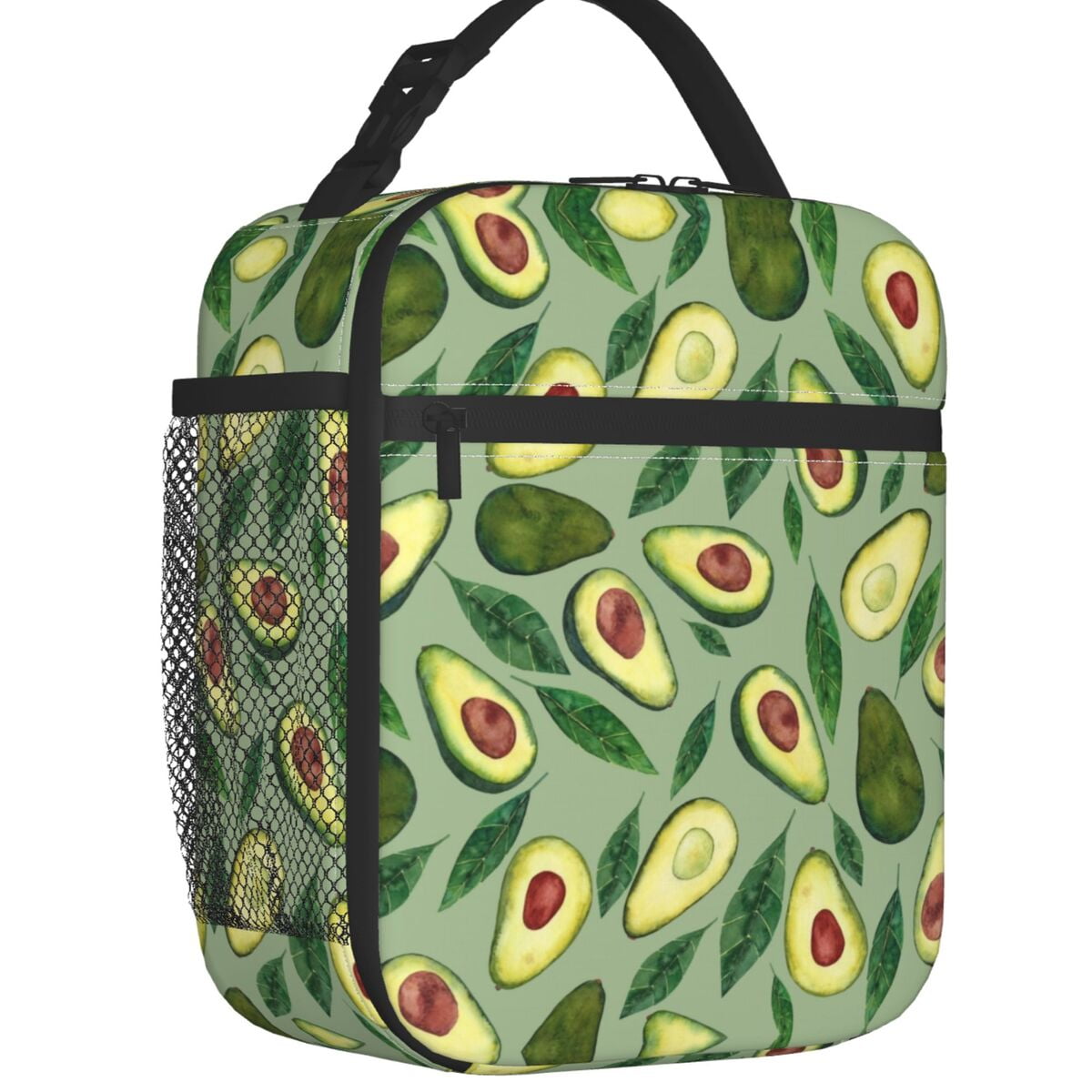 Avocado Print Insulated Lunch Tote Bag for Women Resuable Thermal ...