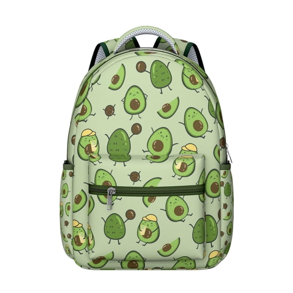 Avocado Print Laptop Backpack – Cute & Durable for Students, Professionals, Travel, Roomy Interior, Awesome Gift for Any Occasion