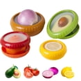 thumbnail image 1 of Avocado Saver and Onion Storage Set,4 Pcs Silicone Fruit Vegetable Anti-oxidation Box,Reusable Fridge Fresh Pod Food Storage,Perfect Lemons Tomato Garlic Containers, 1 of 8