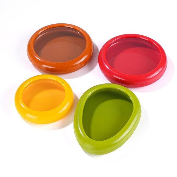 Avocado Saver and Tomato Holder - Set of 4 Reusable Storage Containers for Fridge - Ideal for Garlic, Onions, Lemons, and Potatoes