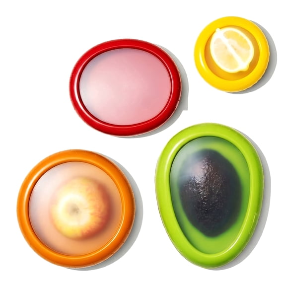 Set of 4 Avocado Saver & Tomato Holder, Reusable Storage Containers for Fridge, Ideal for Garlic, Onions, Lemons, Potatoes - Keep Produce Fresh Longer