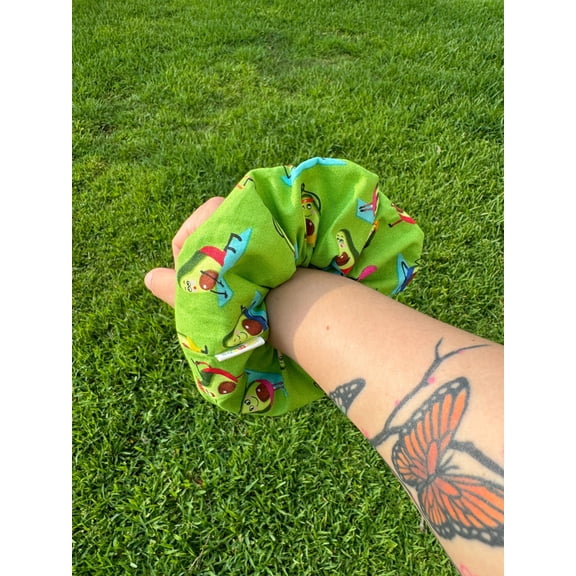Avocado Scrunchie Hair Tie Gift Ponytail