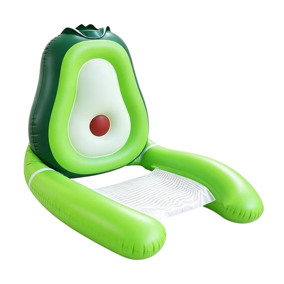 Avocado Shaped Inflatable Pool Float Chair With Mesh Seat & Armrests Quick Inflate Pvc Water Lounger For Adults(Green-70Cm)