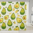 thumbnail image 1 of Avocado Shower Curtain Cartoon Avocado Fabric Shower Curtain for Kids Boys Girls Teens Cute Fruit Bathroom Waterproof Accessories with 12 Hooks Green Yellow Curtains,72x72 Inches, 1 of 6