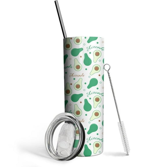 Avocado Skinny Tumbler 20oz - Insulated Water Bottle- Insulated Travel Coffee Mug