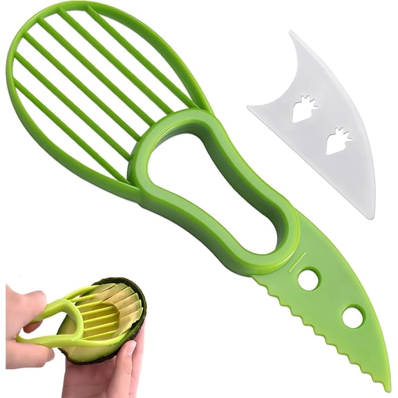 Avocado Slicer Tool 3 in 1-Food-Grade Plastic Cutter,Peeler & Pit Remover for Easy Slicing, Scooping & Quick Food Prep-Easy to Use Avocado Peeler Tool,Durable Ergonomic Design Kitchen Gadget