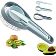 thumbnail image 1 of Avocado Slicer Tool, 3-in-1 Avocado Saver with Kiwi Knife Included, Avocado Cutter for Cuber Dicer,Fruit Vegetable Avocado Tools - Kitchen Gadgets (Saver+Slicer+Cutter), 1 of 7