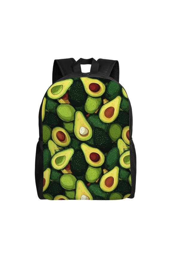 Avocado Slices Backpack with 15 Inch Laptop Compartment,Water-Resistant Daypack, Large Capacity Backpack with Adjustable Breathable Shoulder Straps for Daily Use Travel Gym