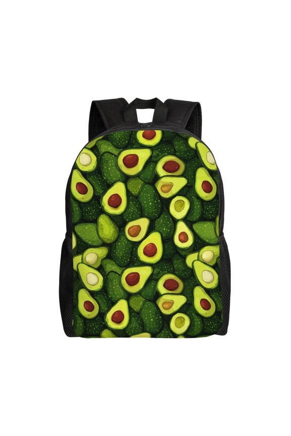 Avocado Slices Backpack with 15 Inch Laptop Compartment,Water-Resistant Daypack, Large Capacity Backpack with Adjustable Breathable Shoulder Straps for Daily Use Travel Gym
