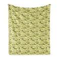 thumbnail image 1 of Avocado Soft Flannel Fleece Throw Blanket, Cartoon Ripe Avocados in Slices with Pattern Raw Tropical Fruit, Cozy Plush for Indoor and Outdoor Use, 50" x 60", Green Pale Green Brown, by Ambesonne, 1 of 6