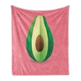 thumbnail image 1 of Avocado Soft Flannel Fleece Throw Blanket, Cut out Slice of Fresh and Healthy Avocado with Vibrant Summer Colors, Cozy Plush for Indoor and Outdoor Use, 60" x 80", Pale Pink Green Brown, by Ambesonne, 1 of 5