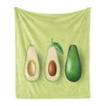 thumbnail image 1 of Avocado Soft Flannel Fleece Throw Blanket, Realistic Avocado Cut in Half Image with Brown Exotic Food Theme, Cozy Plush for Indoor and Outdoor Use, 60" x 80", Green Pale Green Brown, by Ambesonne, 1 of 6