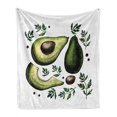 thumbnail image 1 of Avocado Soft Flannel Fleece Throw Blanket, Retro Style Hand-Drawn Doodle Image of Tropical Foliage and Fruit Elements Theme, Cozy Plush for Indoor and Outdoor Use, 50" x 70", Multicolor, by Ambesonne, 1 of 6