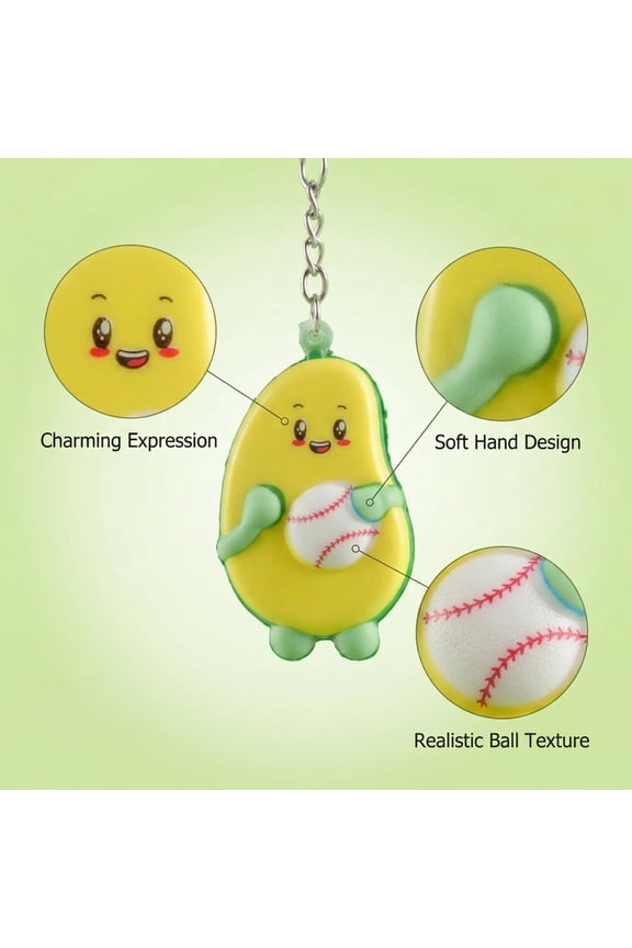 Avocado Squishy,Portable Fidget Stress Reliever for Backpack Purse, Squeeze Sensory Squishy for Adults,Fruit Squishy Keychain with Slow Rising Soft Foam，Mystery Box