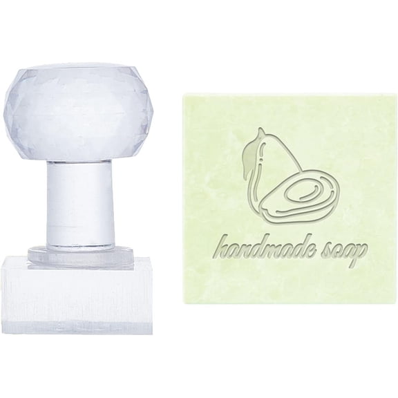 Avocado Stamps Handmade Soap Stamp with Handle Fruit Pattern Soap Embossing Stamp Transparent Sealing Wax Stamp with Handle for Handmade Soaps DIY Arts Crafts Making Projects Making DIY