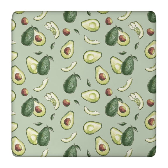 Avocado Themed Snug Fit Table Cover - Windproof Secure Elastic Edge Square Cloth for Outdoor Events
