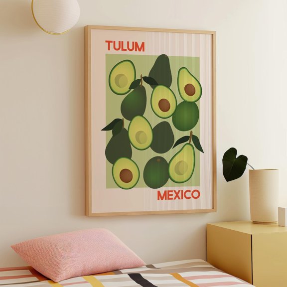 Avocado Tulum Mexico Wall Art Art Avocados Fruit Market Kitchen Art Cute Trendy