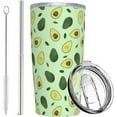 thumbnail image 1 of Avocado Tumbler with Lid and Straw, 20 Oz Stainless Cup Steel Insulated Water Bottle Travel Coffee Mug, Gifts for Avocado Lover, 1 of 6