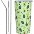 thumbnail image 1 of Avocado Tumbler with Lid and Straw, 20 Oz Stainless Cup Steel Insulated Water Bottle Travel Coffee Mug, 1 of 6