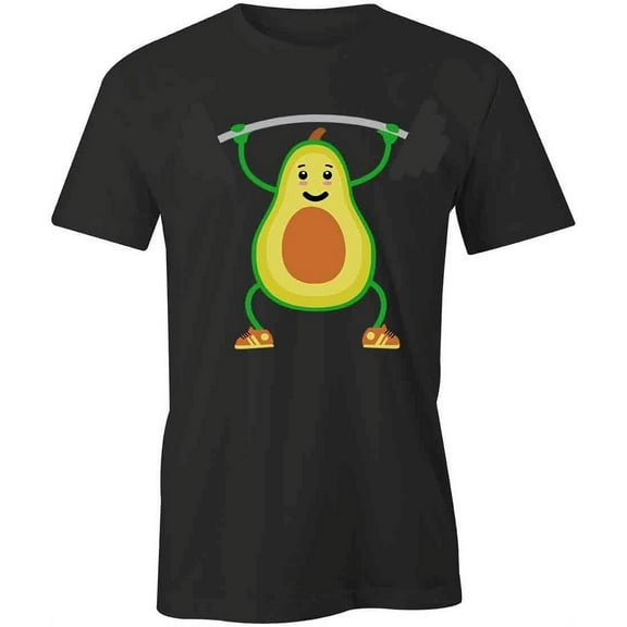 Avocado Weightlifter T-Shirt | Cute Vegetarian Black Tee Gift