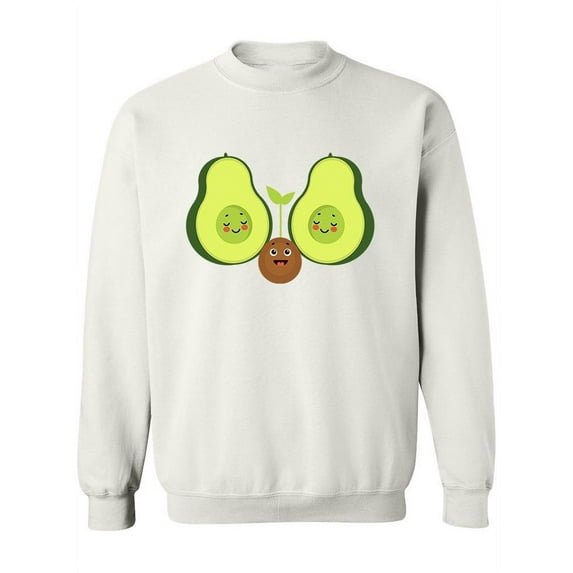 Avocado With Happy Face Sweatshirt Women -Image by Shutterstock, Female Medium