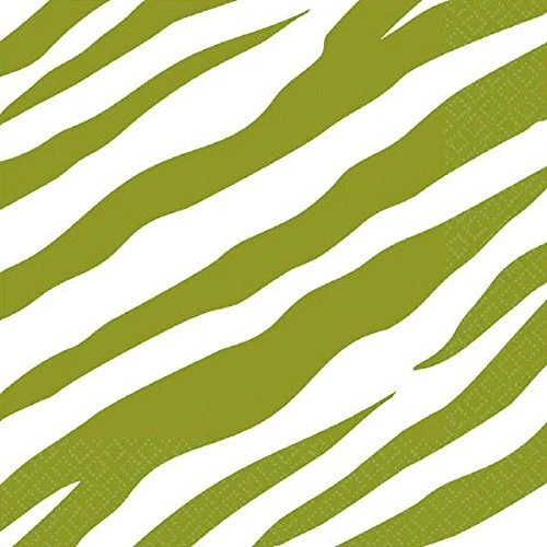 Avocado Zebra Stripe Animal Print Jungle Safari Theme Party Luncheon Napkins