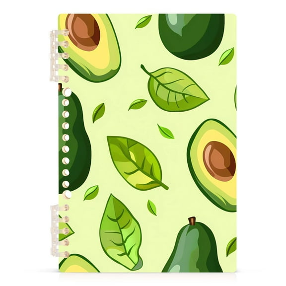 Avocado and Leaf Spiral Journal Notebook College Ruled Notebook 8.3" x 5.7" A5 Lined Thick Paper Page