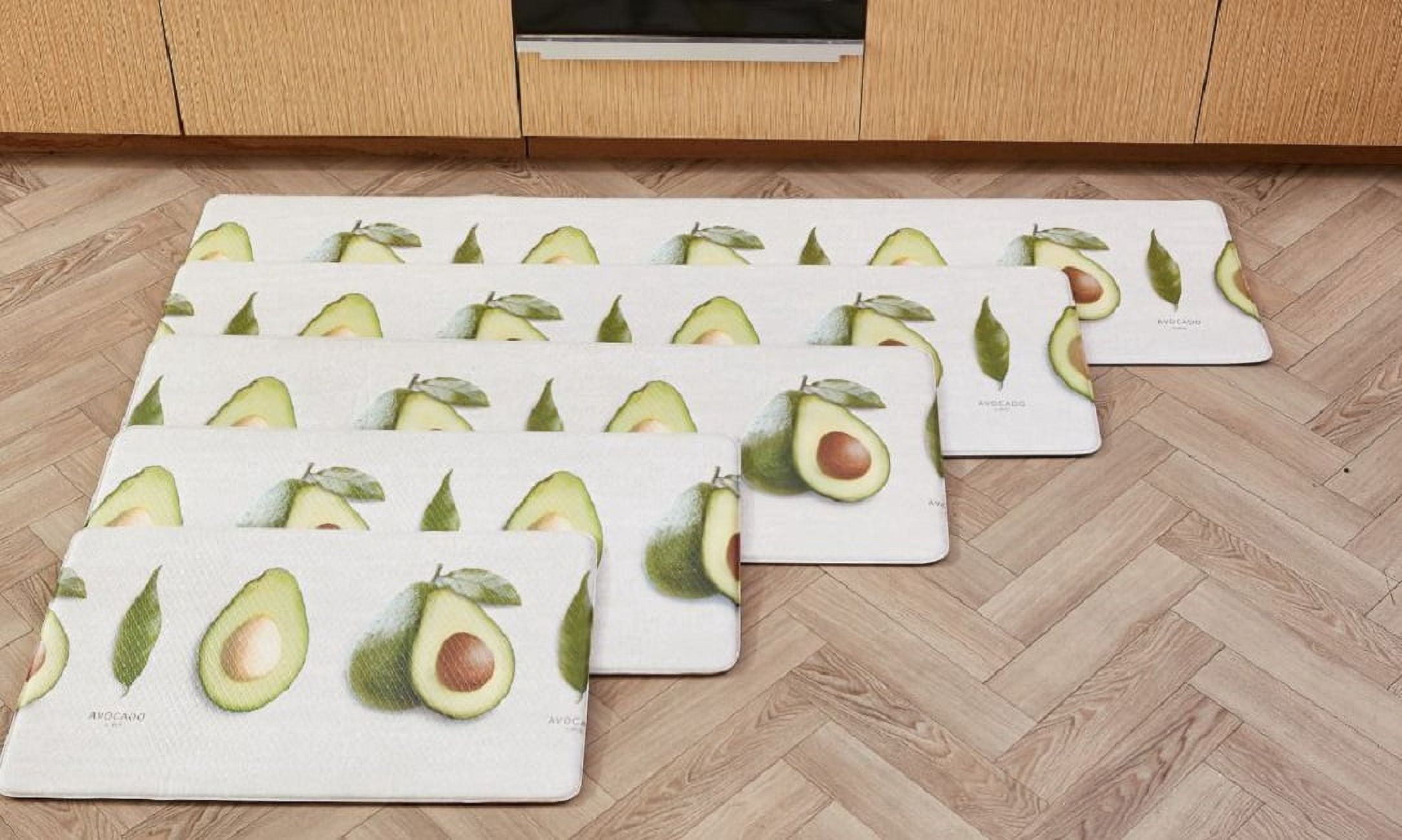Avocado design double-sided kitchen foot mat, anti-fatigue, non-slip, ergonomically comfortable, waterproof in L size