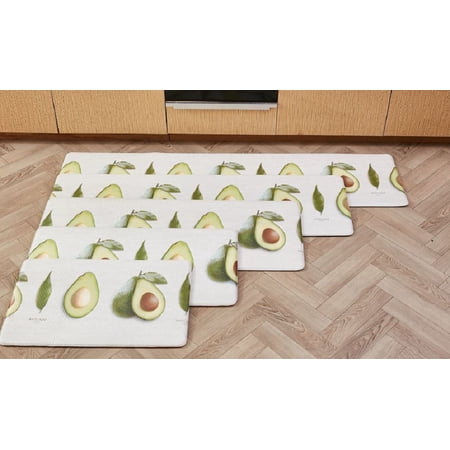 Avocado design double-sided kitchen foot mat, anti-fatigue, non-slip, ergonomically comfortable, waterproof in XS size