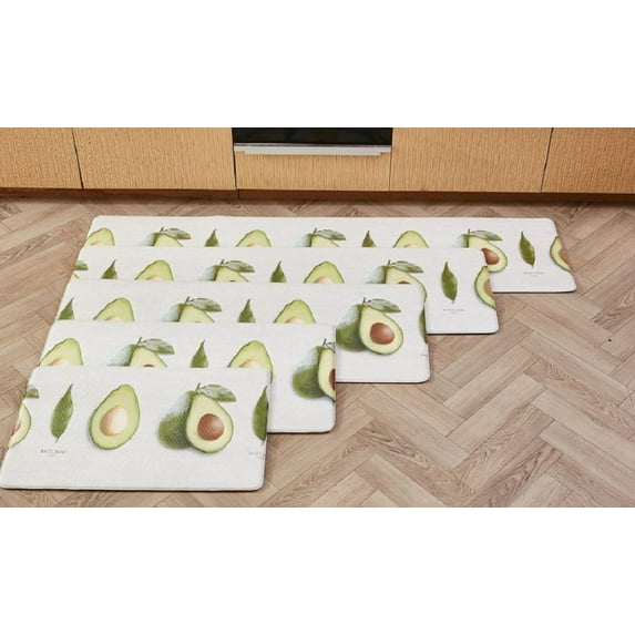 Avocado design double-sided kitchen foot mat, anti-fatigue, non-slip, ergonomically comfortable, waterproof in XS size