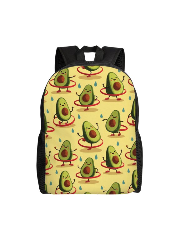 Avocado hula hoop fun Backpack with 15 Inch Laptop Compartment,Water-Resistant Daypack, Large Capacity Backpack with Adjustable Breathable Shoulder Straps for Daily Use Travel Gym