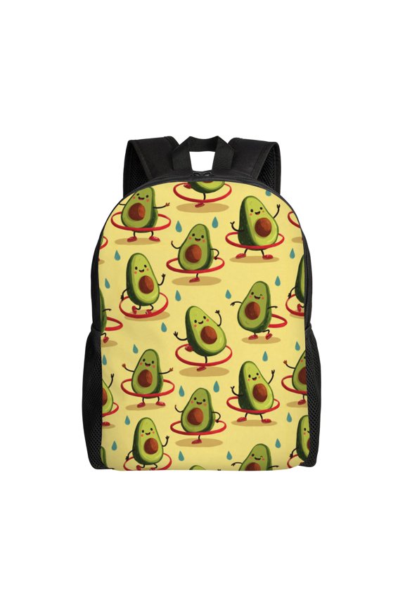 Avocado hula hoop fun Backpack with 15 Inch Laptop Compartment,Water-Resistant Daypack, Large Capacity Backpack with Adjustable Breathable Shoulder Straps for Daily Use Travel Gym
