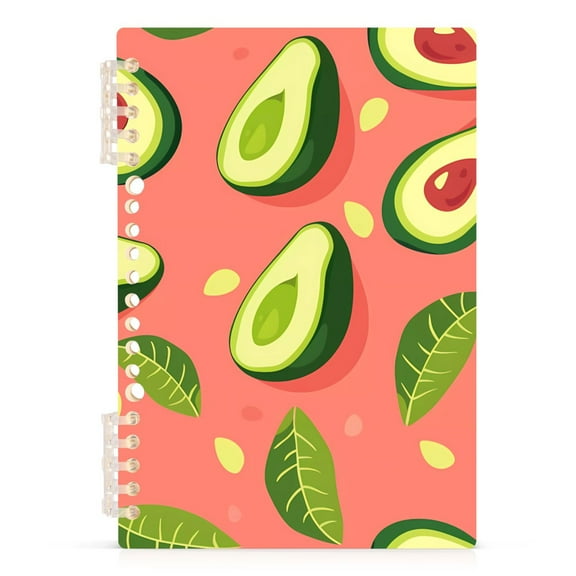 Avocado on Pink Spiral Journal Notebook College Ruled Notebook 8.3" x 5.7" A5 Lined Thick Paper Page