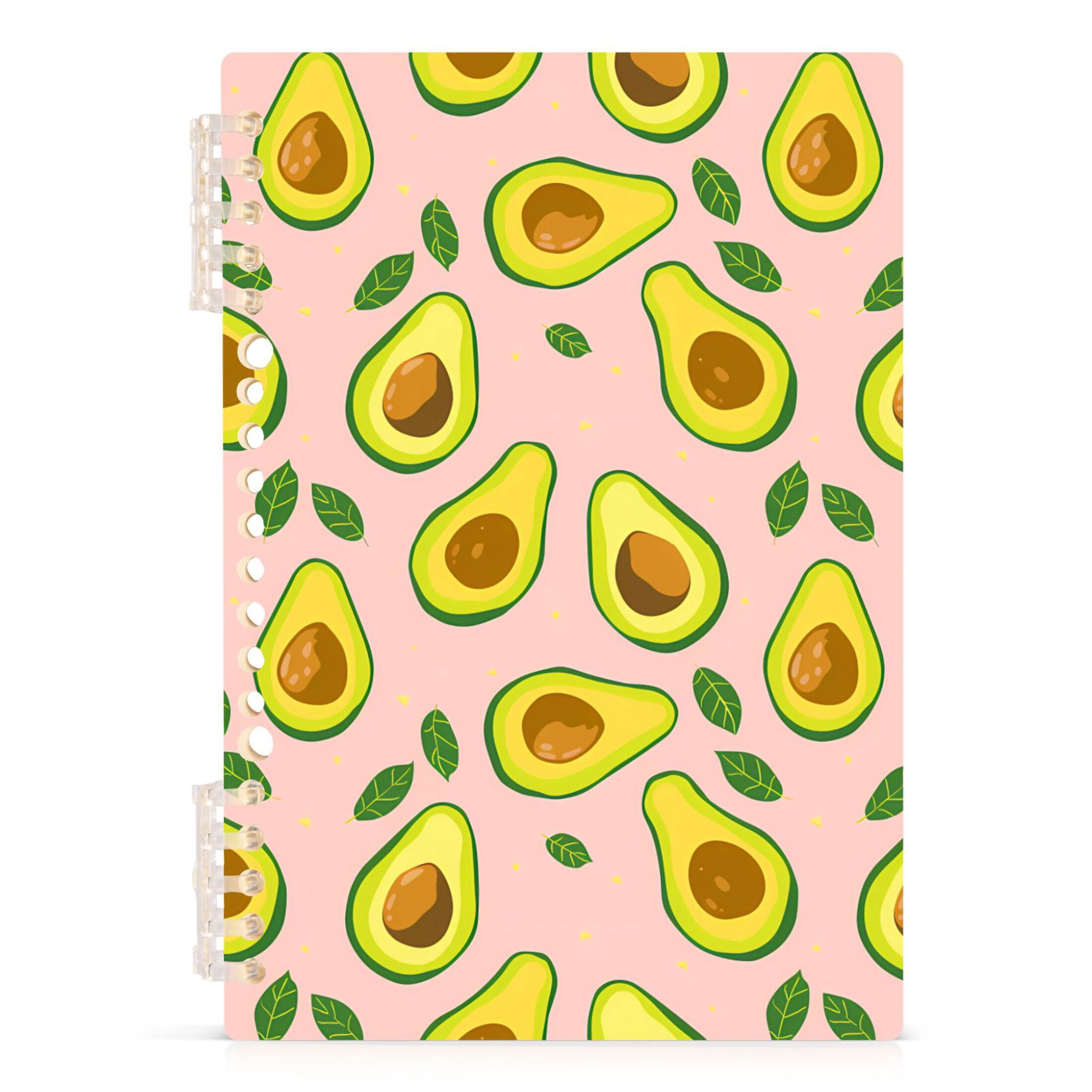 Avocado on Pink Spiral Journal Notebook College Ruled Notebook 8.3