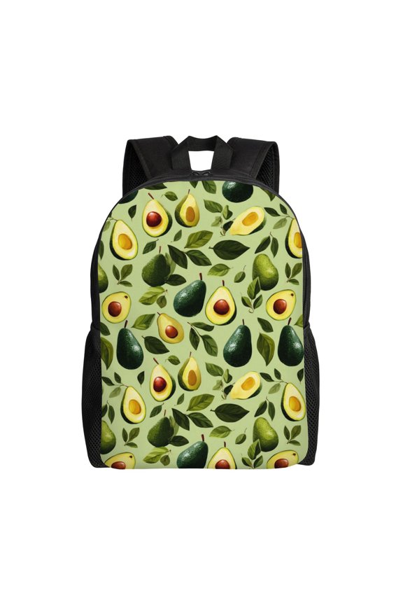 Avocado pattern Backpack with 15 Inch Laptop Compartment,Water-Resistant Daypack, Large Capacity Backpack with Adjustable Breathable Shoulder Straps for Daily Use Travel Gym