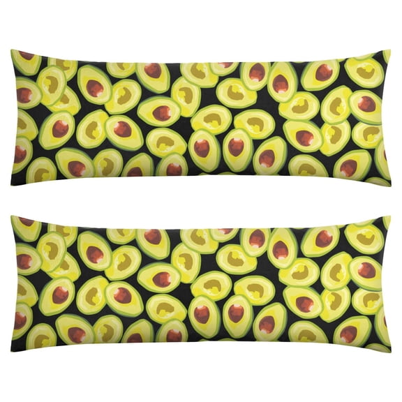 Avocados Lover Decorative Pillow Cover Green Fruit & Leaves Print, Summer Aesthetic, Soft Velvet Zipper Closure for Farmhouse, Modern Home Styling
