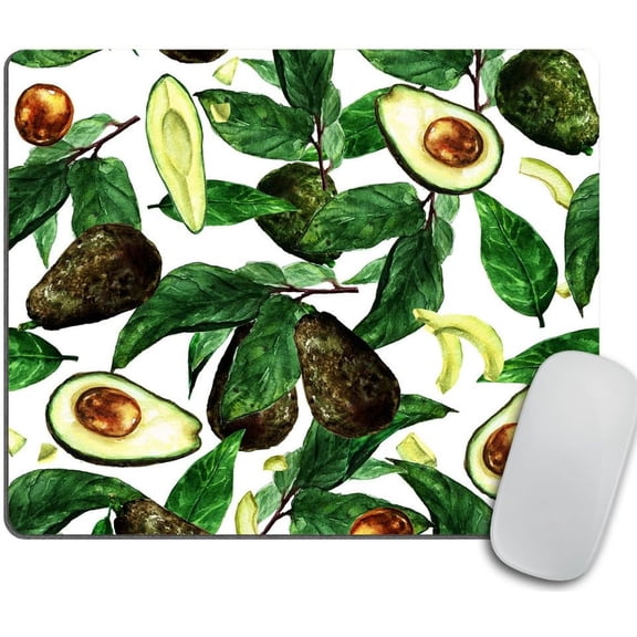 Avocados Mouse Pad Rectangle Custom Design Gaming Mat Rubber Oblong 9.5x7.9 Inches Add a Fresh Green Touch to Your Desk Setup Ideal for Gamers and Office Use