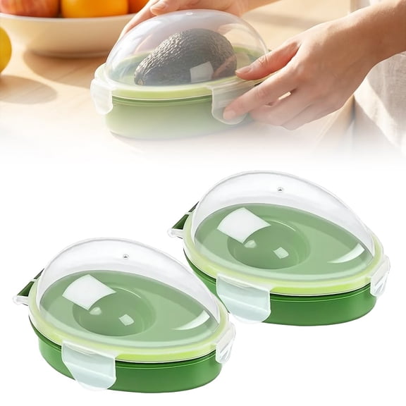 Avocados Saver Keeper Container for Fridge, Reusable Avocado Holder to Keep Avocados Fresh, Free Fruit Storage Containers for Fridge with Snap-On Lid, Dishwasher Safe Kitchen Gadget.