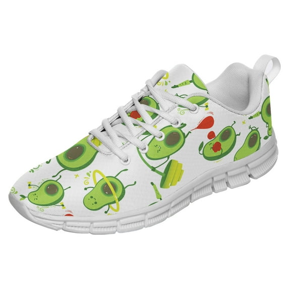 Avocados Shoes for Men Women Running Sneakers Breathable Casual Sport Tennis Shoes Gift for Him Her White Size 5