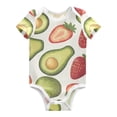 thumbnail image 1 of Avocados Strawberries Hand Drawn Pure Cotton Bodysuit Short Sleeve Pajamas One-Piece Romper Unisex 9M, 1 of 6