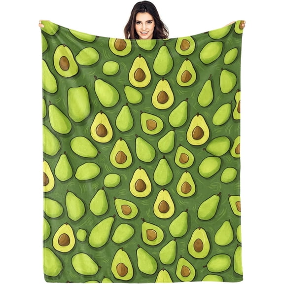 Avocados Throw Blanket 50×60in Blanket Avocado Blanket Gifts for Adults Kids Soft Cozy Breathable Flannel Blanket for Sofa Birthday Christmas Easter